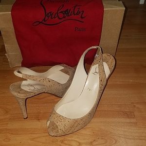 Peep toe Christian Louboutin sling backs